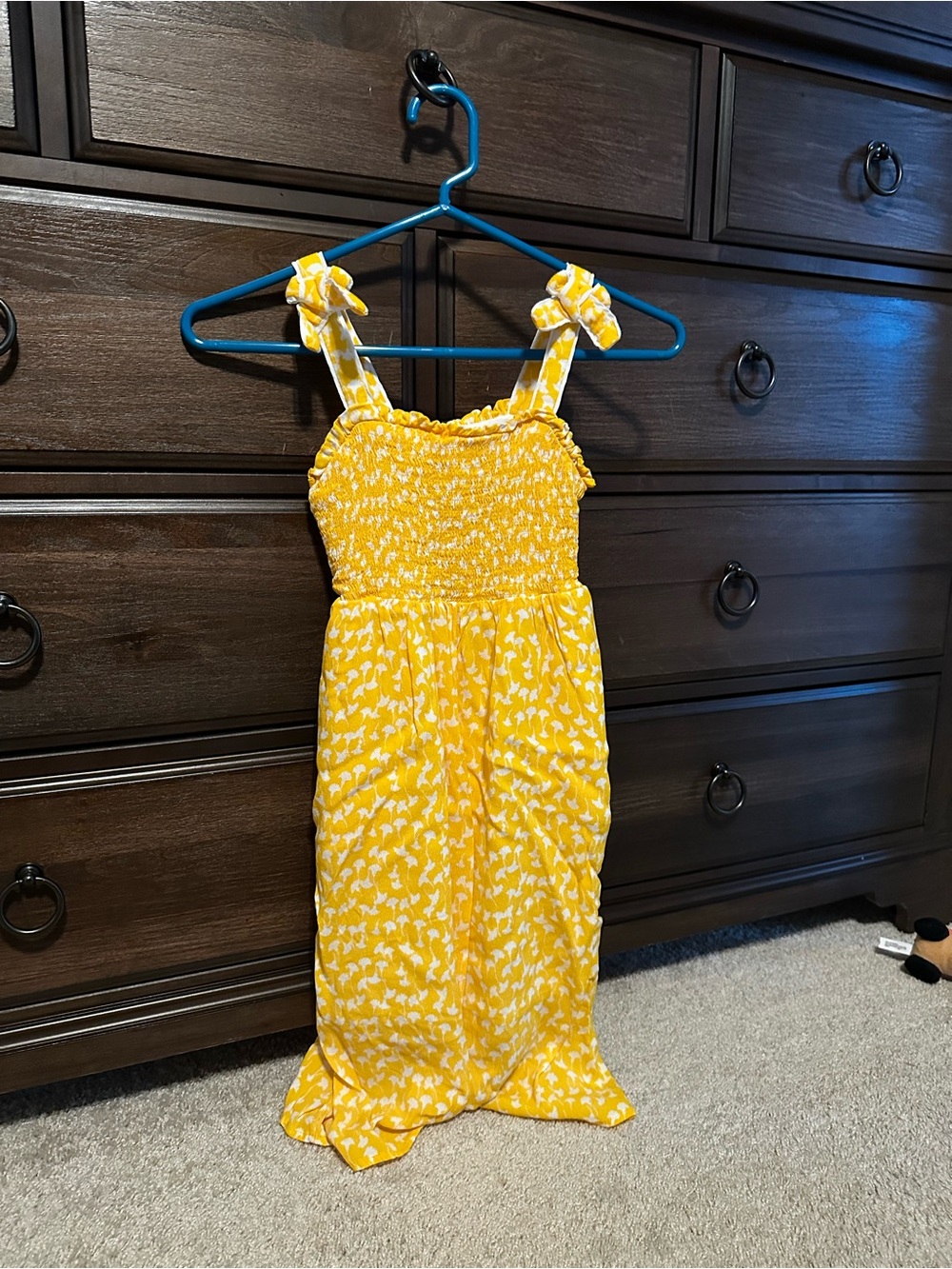 Diane Von Furstenberg for Target Girls Yellow Smocked Sundress with Tie Straps